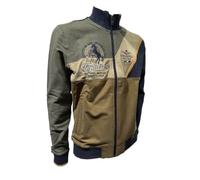 Aeronautica Militare Felpa full-zip FE2057 da uomo, maglia, cardigan, 9° Gruppo Caccia (IT, Testo, L, Regular, Regular, 94683 Dark olive)