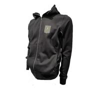 Aeronautica Militare Felpa Full-Zip FE2064 con Cappuccio, da Uomo, Maglia, Cardigan, Frecce Tricolori (IT, Testo, L, Regular, Regular, 34300 Jet Black)