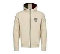 Aeronautica Militare Felpa Full-Zip FE2078 con Cappuccio Staccabile, da Uomo, Maglia, Cardigan (IT, Testo, XL, Regular, Regular, 73078 Ghiaccio)