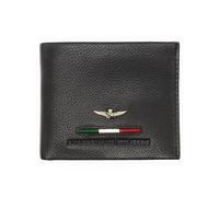 Aeronautica Militare Portafoglio in pelle con scomparto per banconote, scomparti per carte di credito e vano portamonete. 10,6x8,6x1,8 cm Non definito MORO