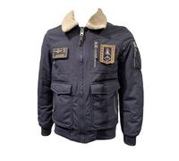 Aeronautica Militare Giubbino Giacca Pilot AB3024 da Uomo, Giubbotto Imbottito Frecce Tricolori (IT, Testo, L, Regular, Regular, 08395 Midnight Blue)