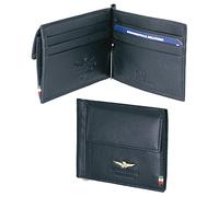 Aeronautica Militare Linea"Flag" Portafoglio Uomo con fermasoldi Blu AM 110 11x9x2 cm