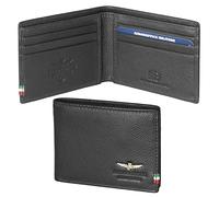Aeronautica Militare Linea"Flag" Portafoglio Uomo con porta carte AM 100 Nero 11x9x2 cm