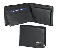 Aeronautica Militare Linea"Flag" Portafoglio Uomo con porta carte e porta monete AM 103 Nero 12x10x2 cm