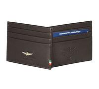 Aeronautica Militare Linea"Flag" Portafoglio Uomo in pelle portacarte di credito AM 106 Moro 10,2x8,5x1,5 cm