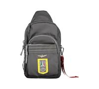 Aeronautica Militare linea Frecce Body Bag a tracolla in tessuto tecnico gommato Antracite AM-342 17 x 27 x 9 cm