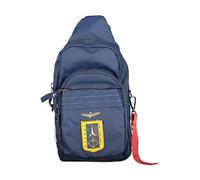 Aeronautica Militare linea Frecce Body Bag a tracolla in tessuto tecnico gommato Blue AM-342 17 x 27 x 9 cm