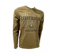 Aeronautica Militare Maglia Manica Lunga TS2477, da Uomo, t-Shirt, Eurofighter Typhoon (IT, Testo, XL, Regular, Regular, Oliva)