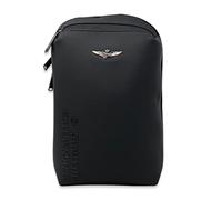 AERONAUTICA MILITARE Monospalla trasformabile a Zaino Uomo - art. AM-483 Nero gommato- cm. 30x20x10