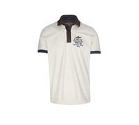 Aeronautica Militare Polo PO1908 da Uomo, Camicia, t-Shirt, Maniche Corte, Frecce Tricolori (IT, Testo, XL, Regular, Regular, 73078 Beige Chiaro)