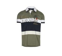 Aeronautica Militare Polo PO1916 da Uomo, Camicia, t-Shirt, Maniche Corte (IT, Testo, L, Regular, Regular, 94730 Verde-Bianco-Blu)