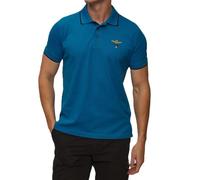 Aeronautica Militare Polo PO1308 da Uomo, in piqué, Maglia, t-Shirt, Maglietta, Maniche Corte (IT, Testo, XL, Regular, Regular, 21307 Medium Blue)