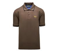 AERONAUTICA MILITARE Polo Uomo Marrone Piquet Cotone 261PO1308