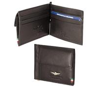 Aeronautica Militare Portafoglio Uomo Piccolo con ferro fermasoldi AM 110 Moro