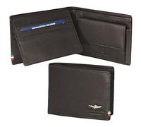 Aeronautica Militare Portafoglio Uomo con ribaltina e porta monete AM 103 Moro 13x10x2.5 cm