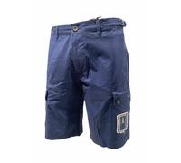 Aeronautica Militare Shorts, Bermuda BE257 Frecce Tricolori Pantaloncino da Uomo, Shorts, in Popline, con Patches Vintage (IT, Testo, L, Regular, Regular, Blu)