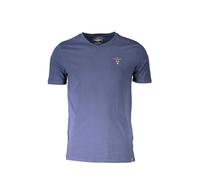 Aeronautica Militare - T-shirt in Cotone Blu con Logo Collo a V - - Tops - Uomo - Blu - M