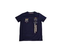 Aeronautica Militare T-shirt maniche corte con ricami blu 16a