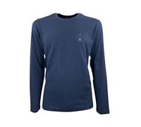 Aeronautica Militare T-Shirt Uomo Maniche Lunghe TS2342 Blu Scuro (IT, Testo, M, Regular, Regular, Blu Scuro)