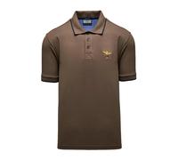 Aeronautica Militare, ,Tops ,Uomo ,Marrone ,L Polo in Piqué di Cotone