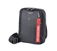 AERONAUTICA MILITARE Tracolla Uomo AM-490 Nero con 3 tasche interne - mis. cm. 26x20x6
