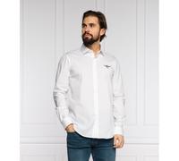 Aeronautica Militare "White Cotton Men's Shirt with Slim Fit Design" - S