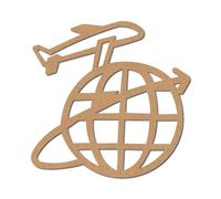 Aeroplano che vola intorno alla terra pre-marcato forma 1 Medite MDF / 30,5 cm / 1