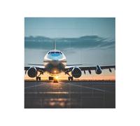 Aeroplano in The Evening Light Print Building Brick Block Puzzle Quadrato Creativo Building Blocks Puzzle Casa Scrivania Decor