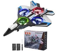 Aeroplano Telecomandato, Aerei Telecomandati per Bambini a 3 Velocità con Capovolgimenti e Rollii aerei a 360°, Dotato di Luce Notturna a LED e 2 Batterie Ricaricabili, Adatto a Principianti e Bambini