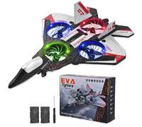 Aeroplano Telecomandato, Aerei Telecomandati per Bambini a 3 Velocità con Capovolgimenti e Rollii aerei a 360°, Dotato di Luce Notturna a LED e 2 Batterie Ricaricabili, Adatto a Principianti(Rosso)