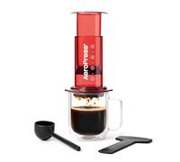 AeroPress Clear Rossa - Macchina per Caffè 3 in 1: combina French Press, Pour-over ed Espresso - Caffè corposo senza amarezza - Piccola caffettiera portatile per viaggio e campeggio, Rosso
