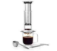 AeroPress Premium Macchina da Caffè - Metodo di Estrazione 3 in 1: Unisce French Press, Espresso e Caffè Corposo senza Fondi o Amarezza, Pressa in Vetro e Metallo