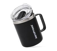 AeroPress Tazza da Viaggio per Caffè con Manico, Acciaio Inossidabile Doppia Parete Isolato Sottovuoto, Coperchio Scorrevole Resistente agli Schizzi, Bevande Calde o Fredde, 12 oz, Nero