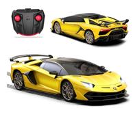 AEROQUEST 1:24 Lamborghini - Auto telecomandata, 2,4 GHz, con licenza ufficiale Lamborghini RC per ragazzi e ragazze, regalo di compleanno, giallo