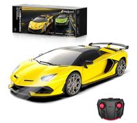 AEROQUEST 1:24 Lamborghini - Auto telecomandata, 2,4 GHz, con licenza ufficiale Lamborghini RC per ragazzi e ragazze, regalo di compleanno, giallo