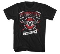 Aerosmith - Boston 2015 - American Classici - Solido Nero Adulto Manica Corta
