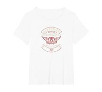 Aerosmith - Equipaggio Stradale Maglietta, Donna Plus-Size, Bianco, 2X