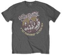 Aerosmith 'Get Your Wings Cheetah' (Grigio) T-Shirt - NUOVO E UFFICIALE