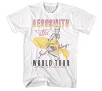 Aerosmith - Just Push Play - American Classici - Bianco Adulto Manica Corta
