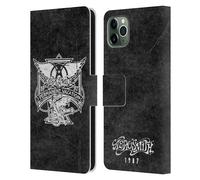 AEROSMITH NERO E BIANCO CUSTODIA COVER A PORTAFOGLIO PER APPLE iPHONE TELEFONI