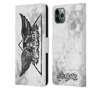 AEROSMITH NERO E BIANCO CUSTODIA COVER A PORTAFOGLIO PER APPLE iPHONE TELEFONI