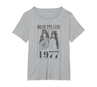 Aerosmith - Traccia la Linea 1977 Maglietta, Donna Plus-Size, Grigio Melange, 2X