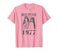 Aerosmith - Traccia la Linea 1977 Maglietta, Uomo, Rosa, L