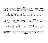 Aerosmith - Walk This Way - SONG SHEET ART POSTER