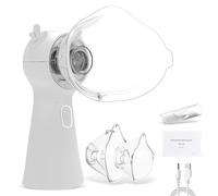 Aerosol Portatile Silenzioso Aersol per Adulti e Bambini Aerosol Ultrasuoni Macchina Aerosol Adulti Apparecchio per Aerosol USB Ricaricabile con 2 Maschere e Boccaglio per Viaggi e Domestico (bianco)