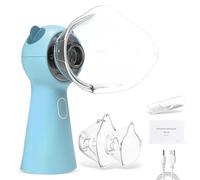 Aerosol Portatile Silenzioso Aersol per Adulti e Bambini Aerosol Ultrasuoni Macchina Aerosol Adulti Apparecchio per Aerosol USB Ricaricabile con 2 Maschere e Boccaglio per Viaggi e Domestico (blu)