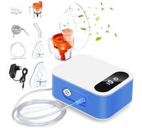 Aerosol Portatile Silenzioso Bambini e Adulti, MJKOPEE Macchina Aerosol Kit Con Display a LED E Tempo Di Lavoro Programmabile, Nebulizzatore Aerosol per Raffreddori O Asma (Grigio)