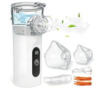 Aerosol Portatile Silenzioso con Display Digitale, Macchina Aerosol per Adulti e Bambini, Nebulizzatore Regolabile, Carica USB-C Macchina Aerosol per Viaggi e Uso Domestico