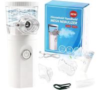 Aerosol Portatile Silenzioso, Macchina Aerosol per Adulti e Bambini, Ricaricabile Aerosol Portatile con 2 Maschere e Boccaglio, 2 Modalità Regolabili, Ideale per Asma e Raffreddore