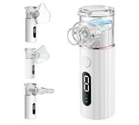 Aerosol Portatile Silenzioso per Adulti e Bambini, 2 Modalità Regolabili,USB Ricaricabile Nebulizzatore Ultrasuoni con 2 Maschere e Boccaglio,Design Compatto per Uso Domestico e Viaggio